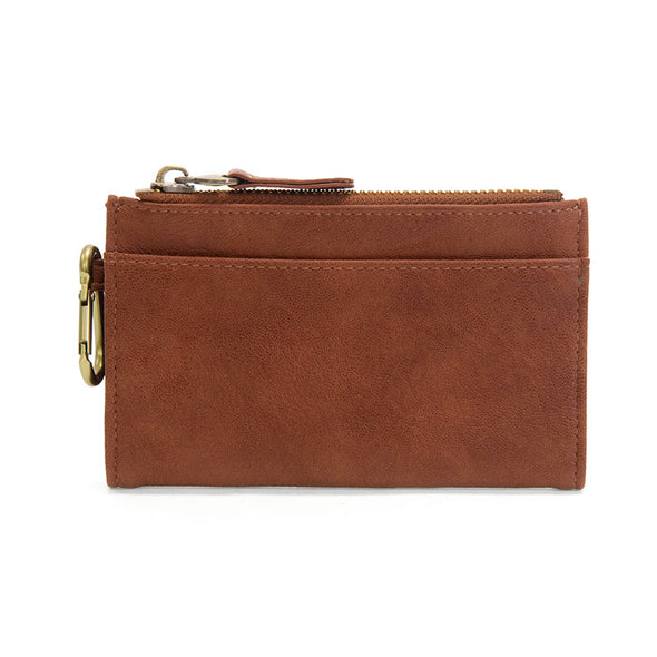 Bobbie Bifold Wallet With Carabiner in Saddle