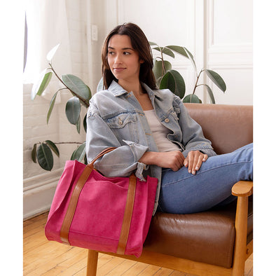 Toni Large Canvas Tote in Magenta