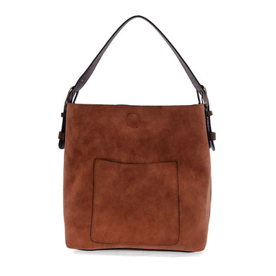 Rich Faux Suede Hobo Handbag in Spice/Coffee