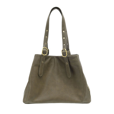 Shelby Studded Tote Bag in Dark Moss