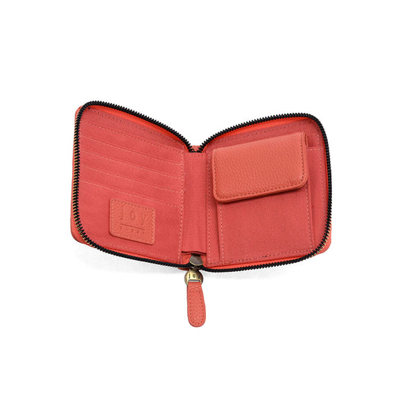 Palmer Square Zip Around Wallet in Coral