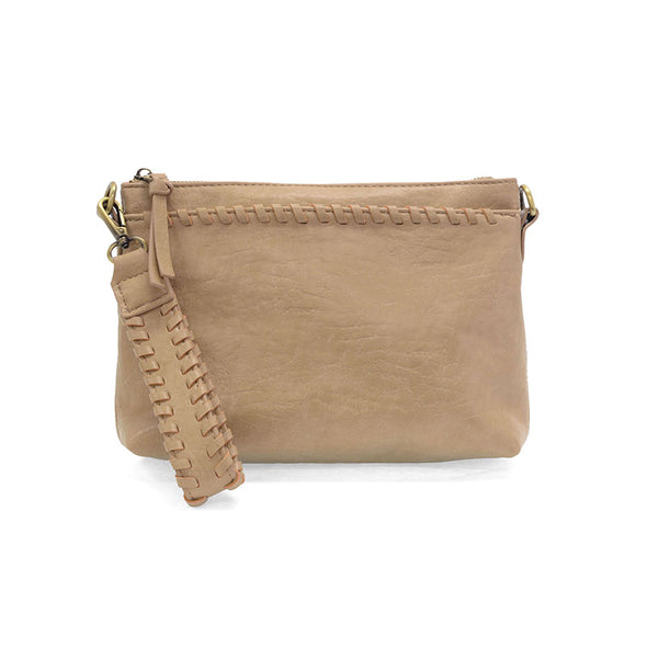Oakley Whipstitch Topzip Wristlet & Crossbody in Buff