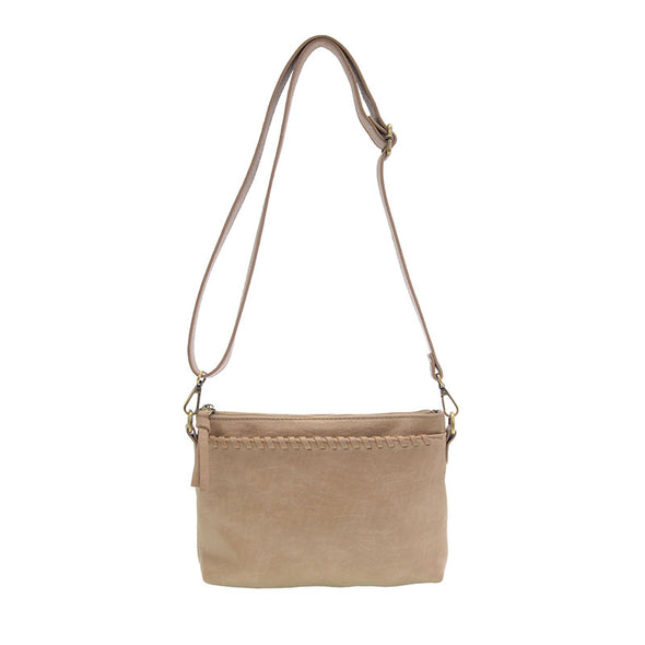 Oakley Whipstitch Topzip Wristlet & Crossbody in Buff
