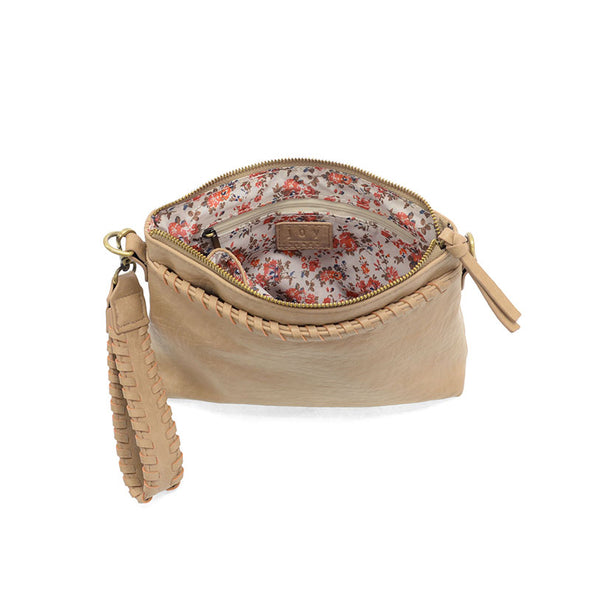 Oakley Whipstitch Topzip Wristlet & Crossbody in Buff