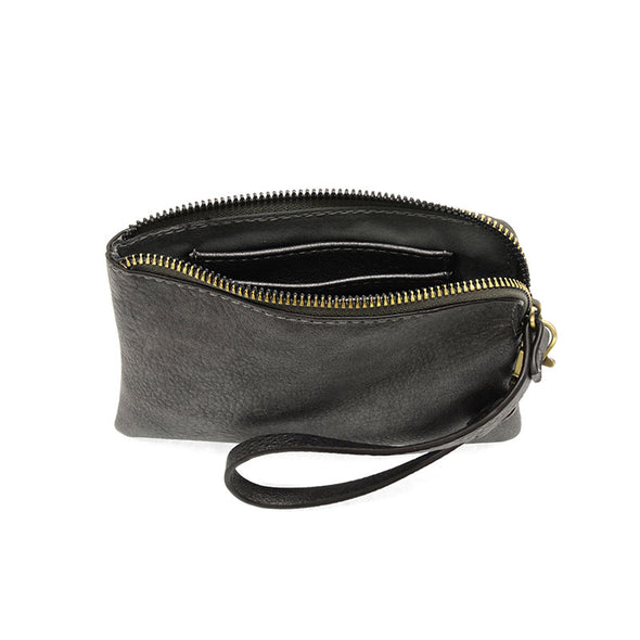 Pippa Wristlet Pouch in Metallic Pewter