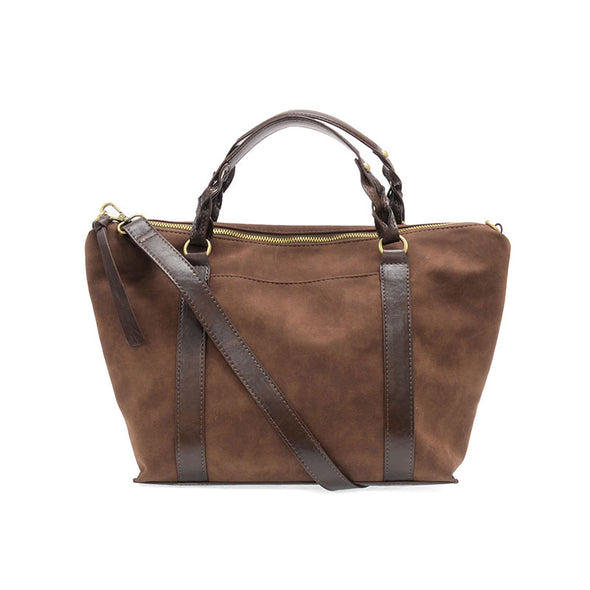 Mabel Faux Suede Tote in Pecan