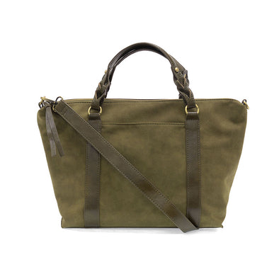 Mabel Faux Suede Tote in Olive
