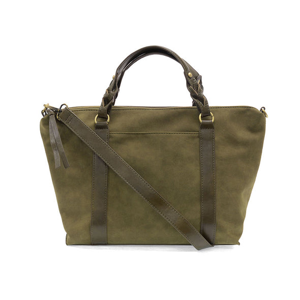 Mabel Faux Suede Tote in Olive