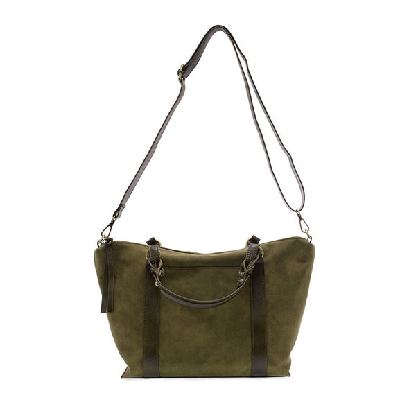 Mabel Faux Suede Tote in Olive