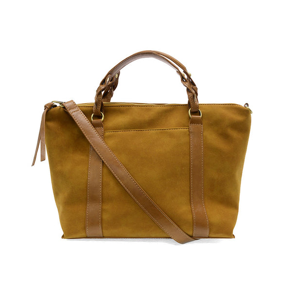 Mabel Faux Suede Tote in Golden Tan