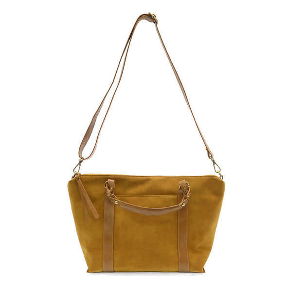 Mabel Faux Suede Tote in Golden Tan