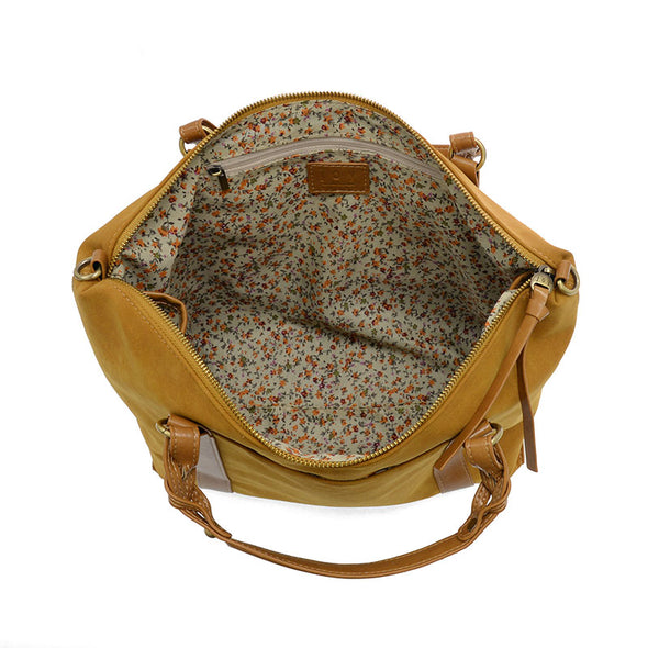 Mabel Faux Suede Tote in Golden Tan