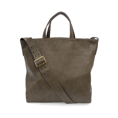 Alma Buckle Tote in Taupe Grey