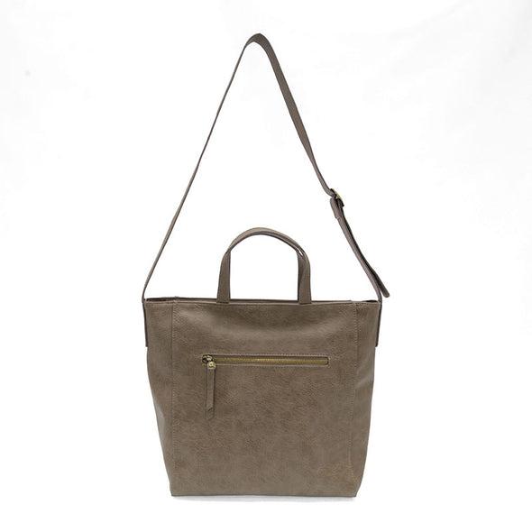 Alma Buckle Tote in Taupe Grey