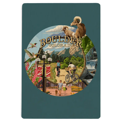 Wooden Postcard Boulder, Colorado, Montage Views