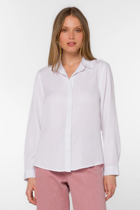 Leila Button Down in Optic White