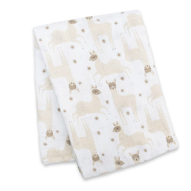 Lulujo Cotton Swaddle in Modern Llama