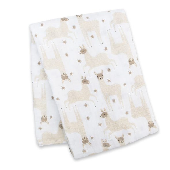 Lulujo Cotton Swaddle in Modern Llama