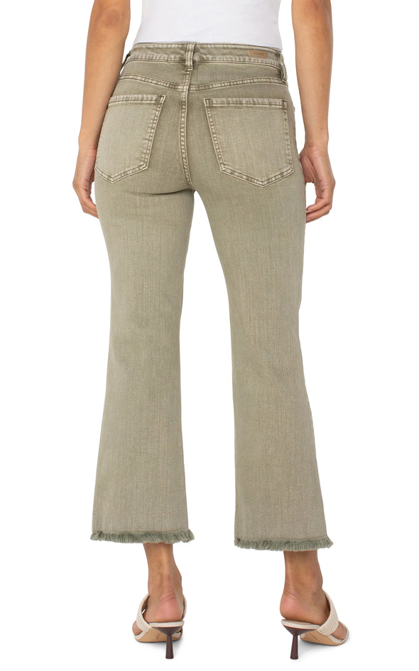 Hannah Cropped Flare in Mineral Laurel Olive
