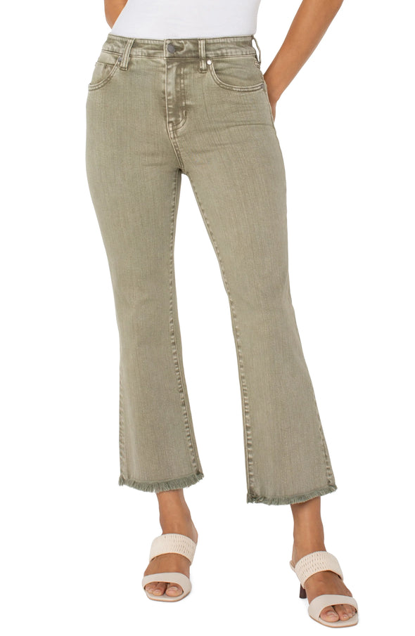 Hannah Cropped Flare in Mineral Laurel Olive