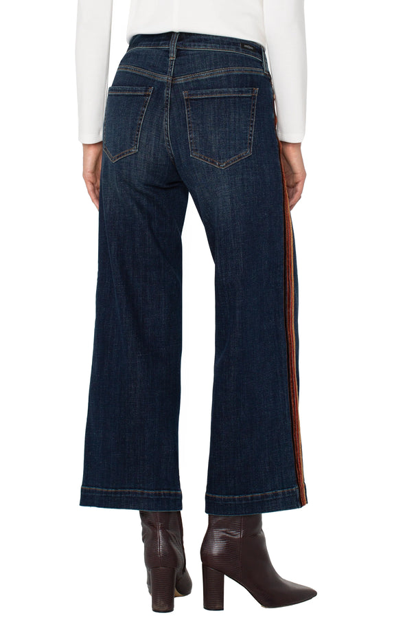 Straight Wide Leg Velvet Side Trim in Eastmoor
