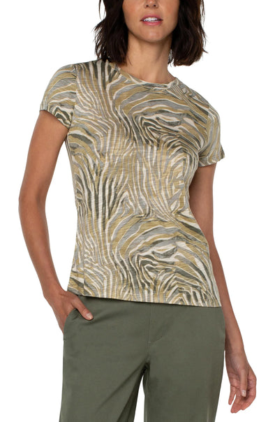 Slim Fit Slub Tee in Abstract Tiger