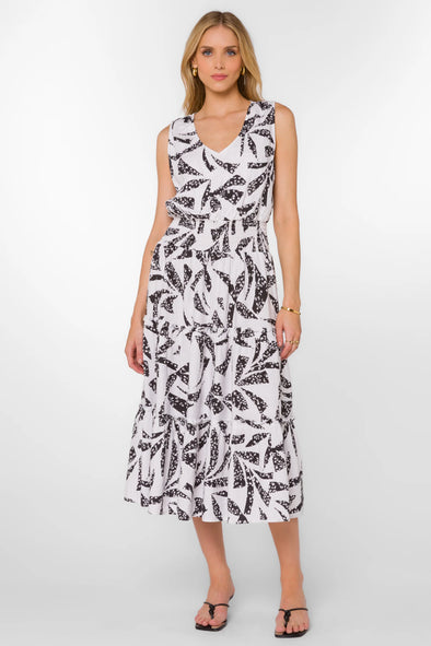 Lorenza Dress in Black/White