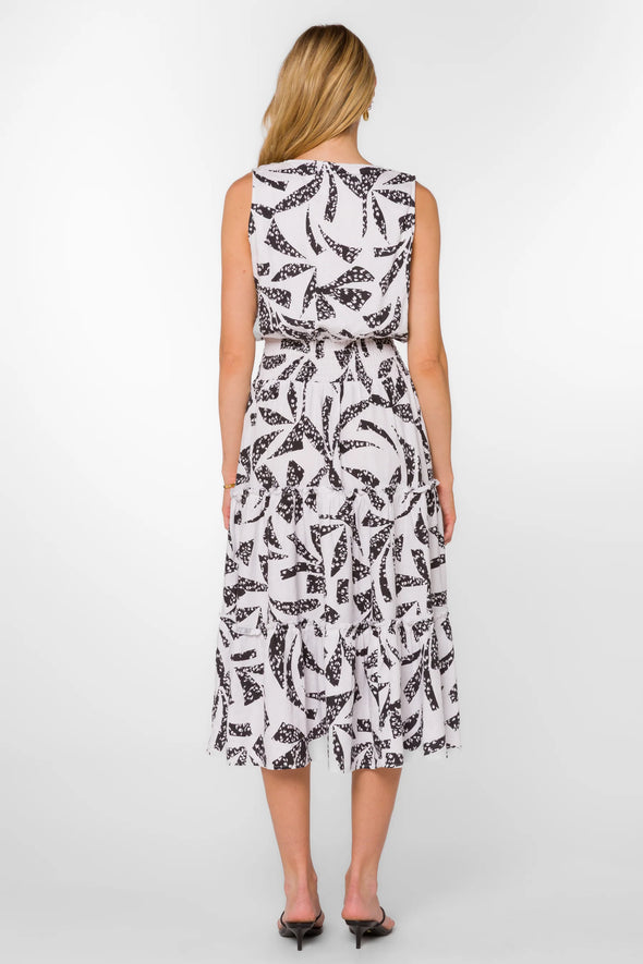 Lorenza Dress in Black/White