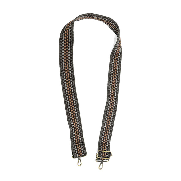 2" Dotted Stripe Guitar Strap in Charcoal