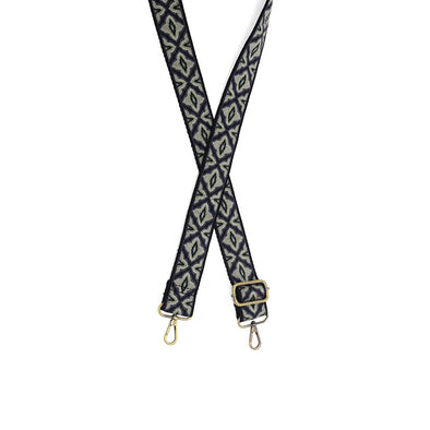 Quatrefoil Guitar Strap in Navy 1.5"