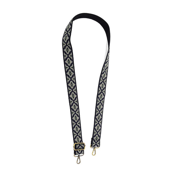 Quatrefoil Guitar Strap in Navy 1.5"