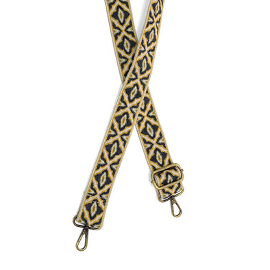 Quatrefoil Guitar Strap in Mustard 1.5"