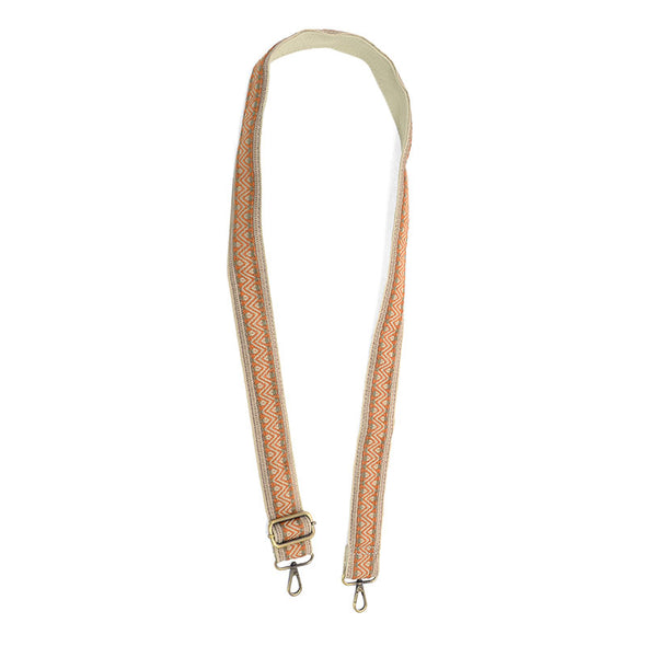 Pumpkin Chevron Embroidered Guitar Strap 1.5"