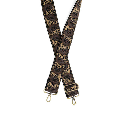 Blooming Poppy Guitar Strap in Neutral 2"