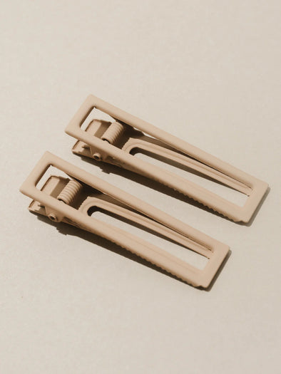 Lu Lu Hair Clips in Mocha
