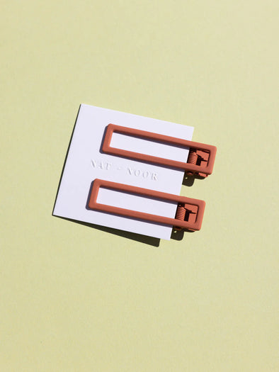 Lu Lu Hair Clips in Burnt Orange