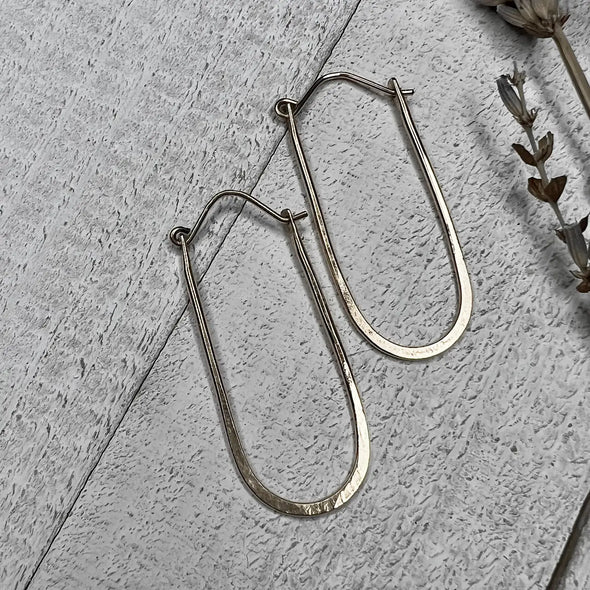 U Shaped Hoop Earrings Sterling Silver