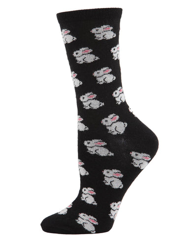 Bunny Cashmere Socks in Black