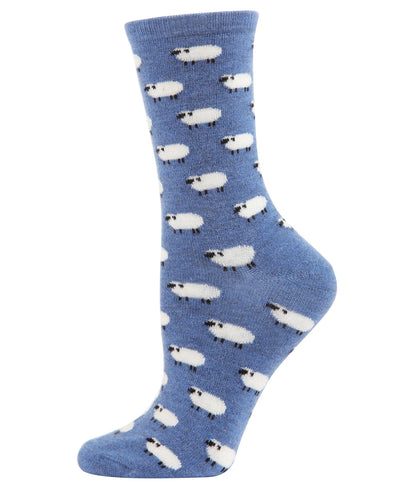 White Sheep Cashmere Socks in Denim