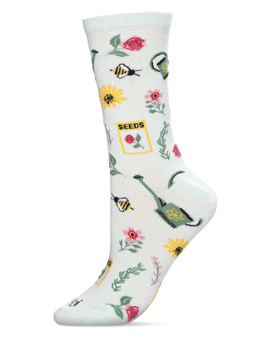Flower Garden Socks in Lichen