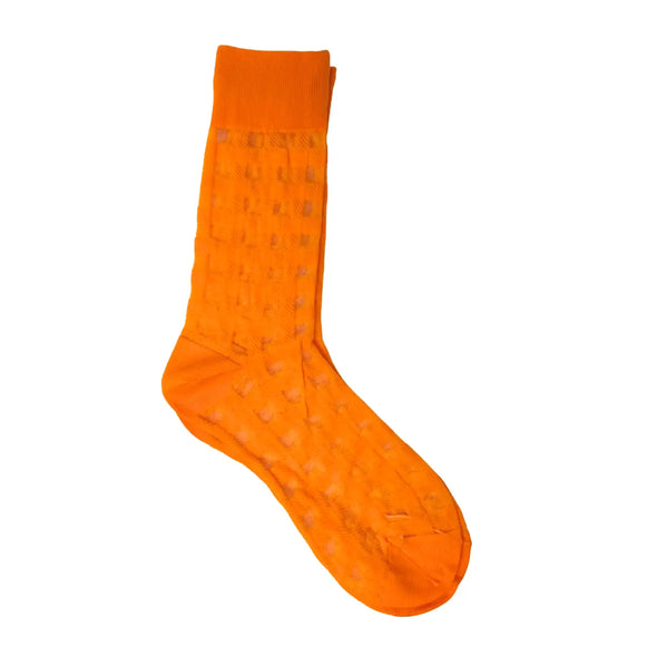 Mesh Grid Socks in Orange