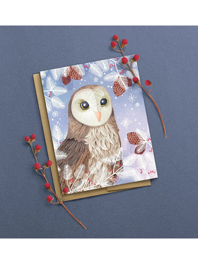 Winter Barn Owl Boxed Cards Set of 8