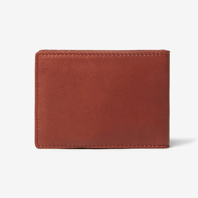 RFID Magnetic Money Clip Wallet BiFold in Brandy