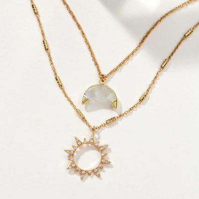 Live By the Sun, Love By the Moon Necklace Set in Moonstone