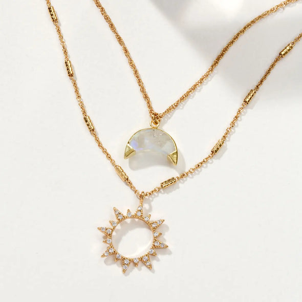 Live By the Sun, Love By the Moon Necklace Set in Moonstone