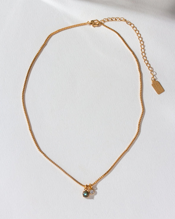 Pure Bliss Gemstone Box Chain Necklace