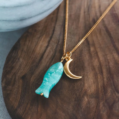 Salty Siren Gemstone Charm Necklace