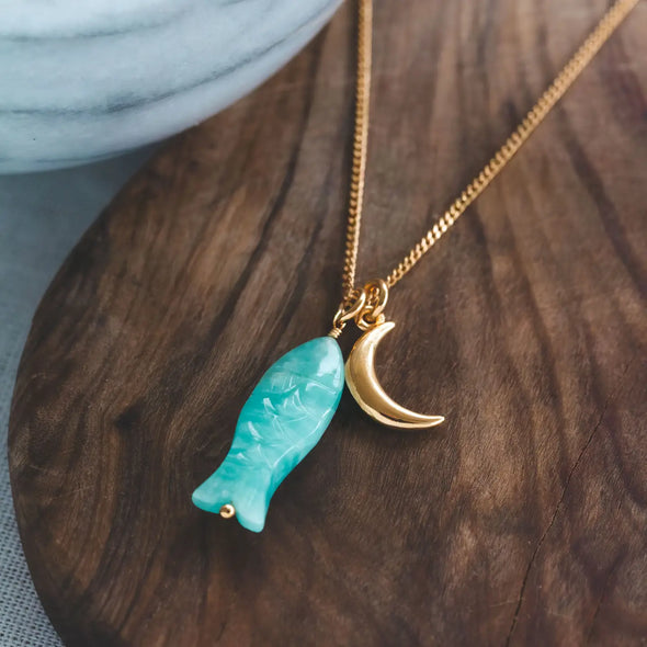 Salty Siren Gemstone Charm Necklace