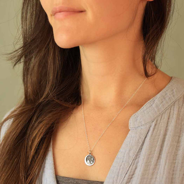 Snow Cap Mountain Charm Necklace