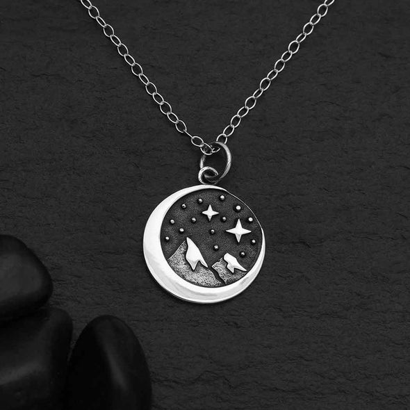 Snow Cap Mountain Charm Necklace